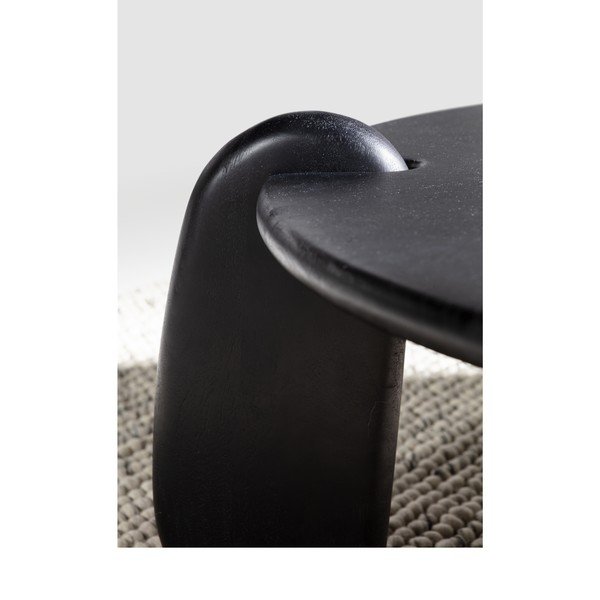 Czarny okrągły stolik z litego drewna mango ø 80 cm Tamira – MOME-image-4