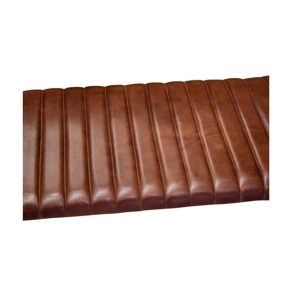 Brązowa skórzana  ławka – Antic Line-image-2