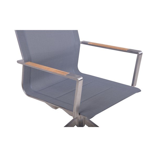 Szare metalowe krzesło ogrodowe Salida – Garden Pleasure-image-3