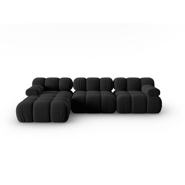 Czarna aksamitna sofa 285 cm Bellis – Micadoni Home