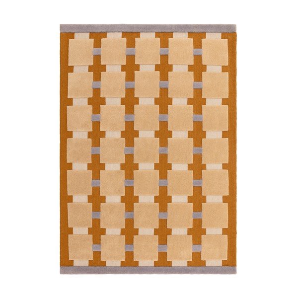 Dywan z mieszanki wełny tkany ręcznie w kolorze ochry 200x290 cm Mallory – MADE
