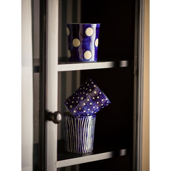 Ciemnoniebieskie kamionkowe filiżanki na espresso zestaw 3 szt. 190 ml Minoa – Bloomingville-image-2