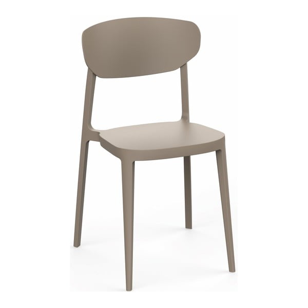 Jasnobrązowe plastikowe krzesło ogrodowe Mare – Rojaplast