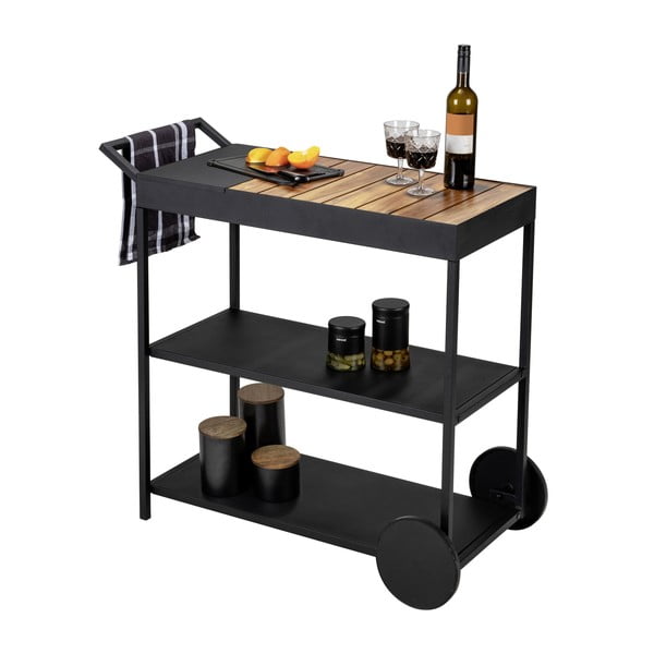 Barek na kółkach z blatem z drewna akacjowego 40x80 cm Miro – Wenko-image-3