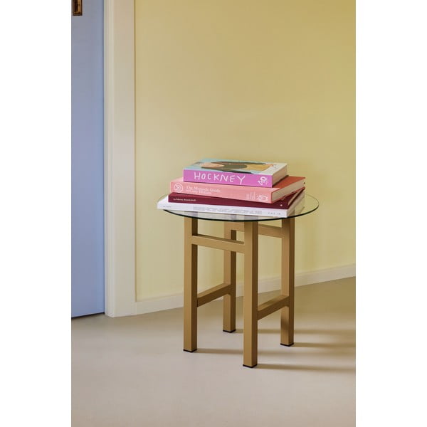Okrągły stolik ze szklanym blatem ø 40 cm Elevate – Hübsch-image-1