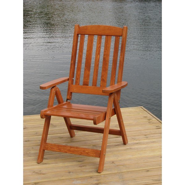 Brązowe drewniane krzesło ogrodowe Luisa – Rojaplast-image-1