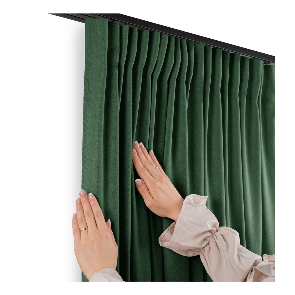 Ciemnozielona zasłona częściowo zaciemniająca (dimout) 140x250 cm Calisto – Filumi (zdjęcie 6)