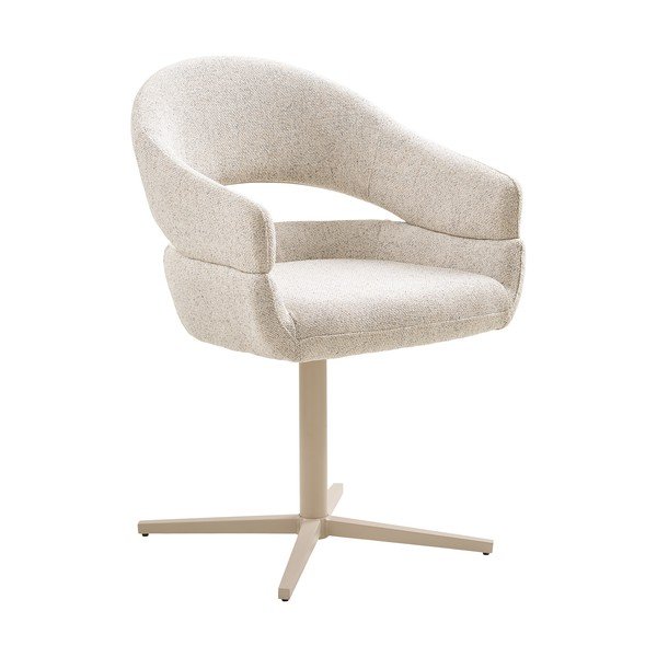 Kremowe tapicerowane fotele jadalniane zestaw z podłokietnikami 2 szt. Dover – House Nordic