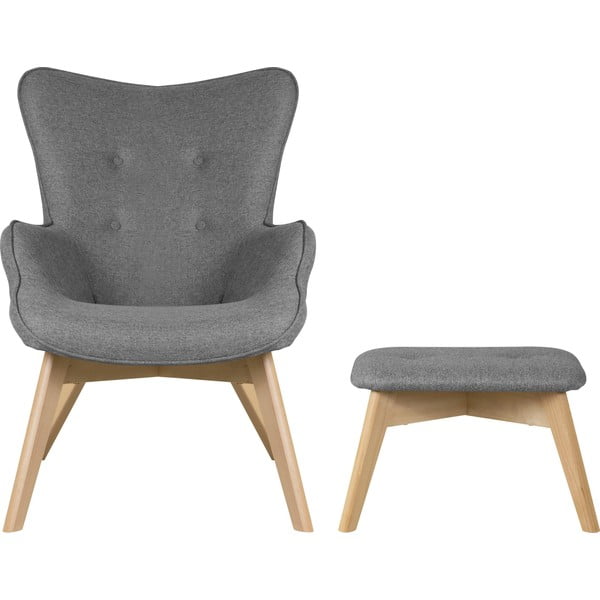 Szary fotel z podnóżkiem Niko – Ropez-image-2