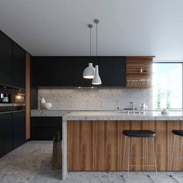 Jasnoszara lampa wisząca z betonowym kloszem ø 17 cm Mattia – Sollux-image-1