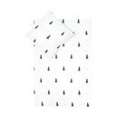 Biała flanelowa pościel jednoosobowa Fovere X-mas Tree, 155x220 cm