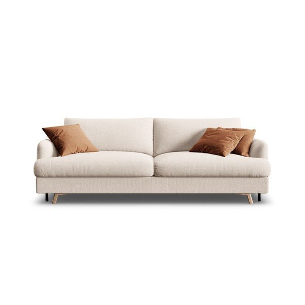 Beżowa rozkładana/ze schowkiem sofa 233 cm Naomi – Micadoni -image-1