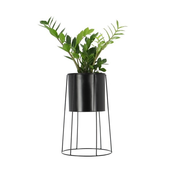 Czarny kwietnik z doniczką Esschert Design Planter-image-1