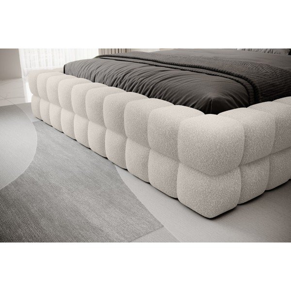 Białe tapicerowane łóżko dwuosobowe ze schowkiem ze stelażem 180x200 cm Dizzle – ELTAP-image-3