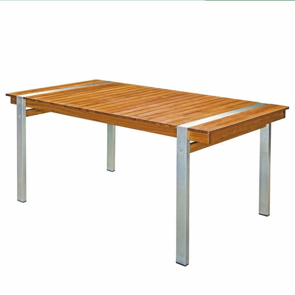 Stół ogrodowy z litego drewna akacjowego 100x220 cm Norah – LDK Garden