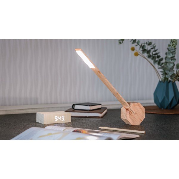 Jasnobrązowa lampa stołowa LED (wysokość 38 cm) Octagon One – Gingko-image-4