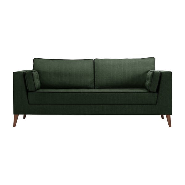 Ciemnozielona sofa z detalami w czarnej barwie Stella Cadente Maison Atalaia Bottle Green