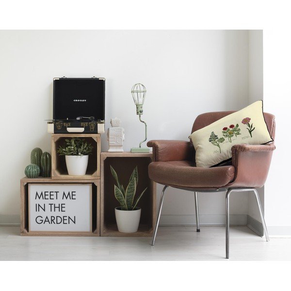 Beżowa poduszka z motywem kwiatów Surdic Botanic, 50x35 cm-image-2