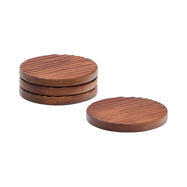 Drewniane podkładki w ciemnym naturalnym kolorze zestaw 4 szt. Rommu – Kave Home