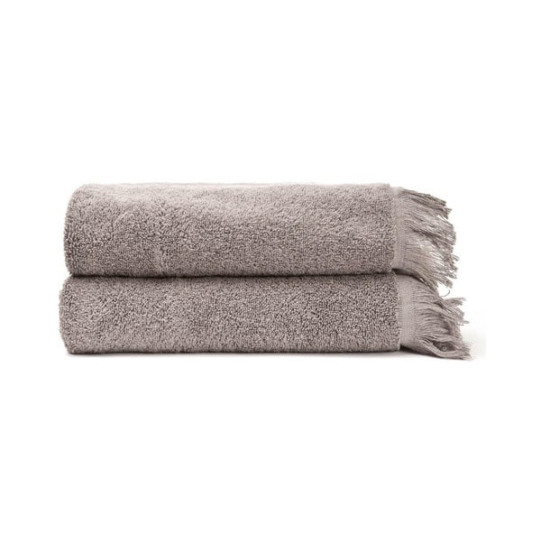 Szare/brązowe bawełniane ręczniki zestaw 2 szt. 50x90 cm – Bonami Selection
