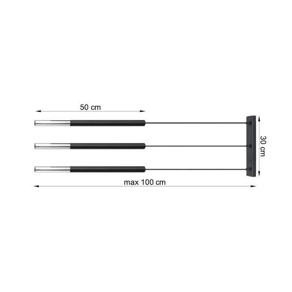 Lampa wisząca w kolorze czerni i srebra Sollux Asarot 3L-image-2