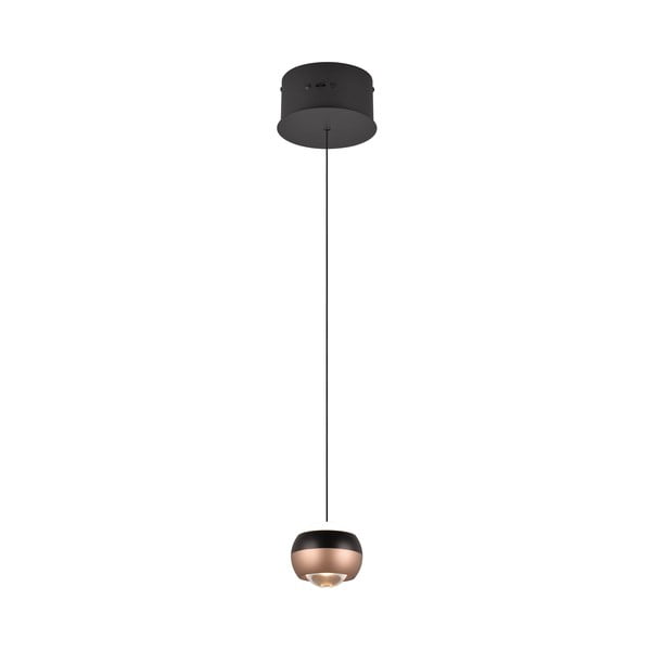 Lampa wisząca LED w czarno-miedzianym kolorze z metalowym kloszem ø 15,5 cm Orbit – Trio Select