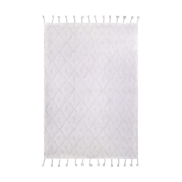 Biały dywan wykonany ręcznie Nattiot Orlando, 120x170 cm