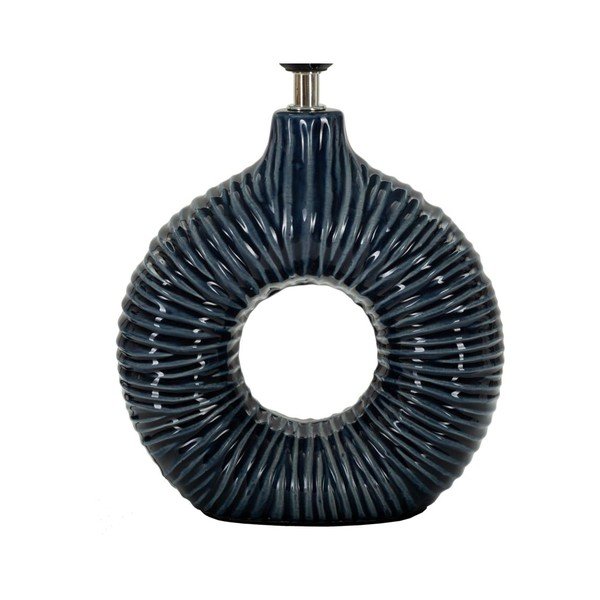 Niebieska lampa stołowa ceramiczna z tekstylnym kloszem (wysokość 43 cm) Seta – Mauro Ferretti-image-4