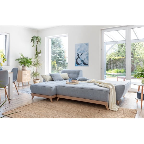 Jasnoniebieski rozkładany narożnik wielofunkcyjny Miuform Dazzling Daisy-image-4