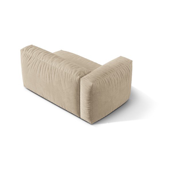 Beżowy aksamitny moduł sofy (lewostronny) Martina – Micadoni -image-2