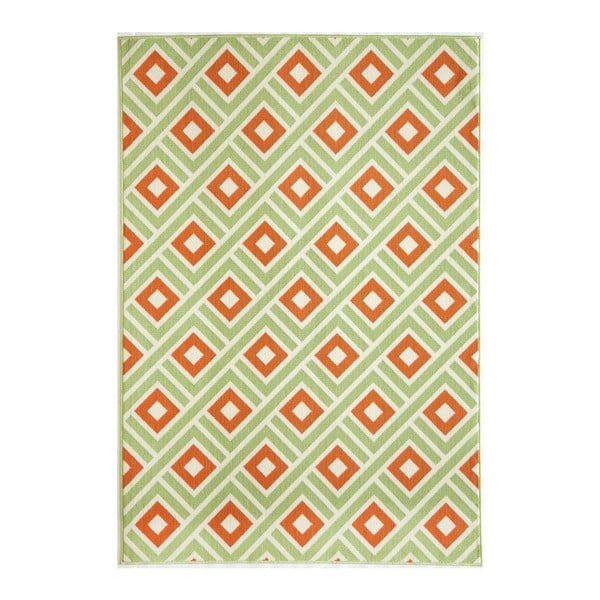 Pomarańczowo-zielony dywan odpowiedni na zewnątrz Floorita Greca, 160x230 cm