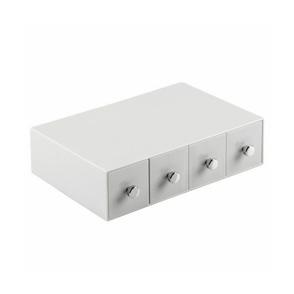 Biały organizer z 4 szufladami InterDesign Cosmetic-image-1