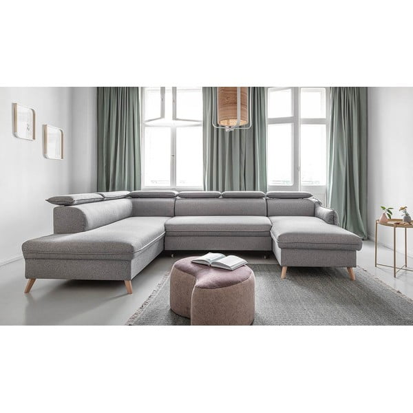 Jasnoszary rozkładany narożnik (lewostronny) Sweet Harmony – Miuform-image-3