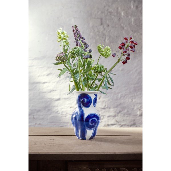 Niebieski kamionkowy ręcznie malowany wazon Tulle – Kähler Design-image-1
