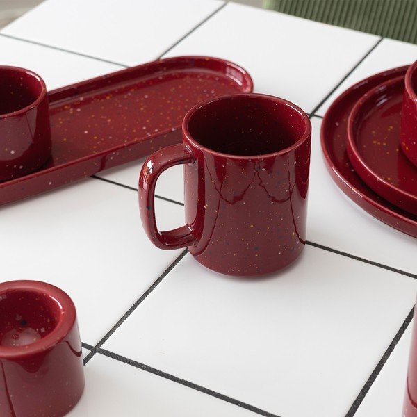 Bordowy porcelanowy kubek 330 ml Fika – ONA-image-1