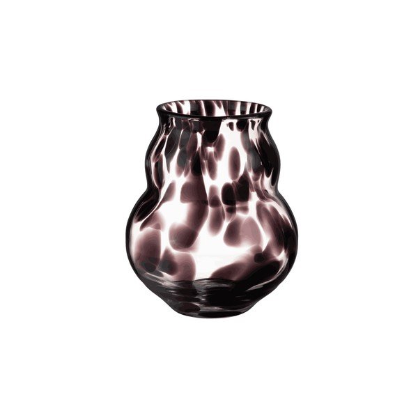Ciemnobrązowy szklany ręcznie wykonany wazon (wysokość 22 cm) Dam – noo.ma