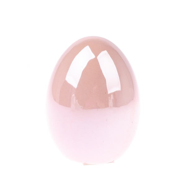 Różowe dekoracyjne jajko ceramiczne Dakls Easter Egg, wys. 8 cm