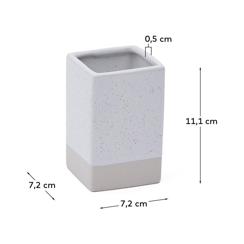 Kremowy ceramiczny kubek na szczoteczki do zębów Careli – Kave Home (zdjęcie 8)