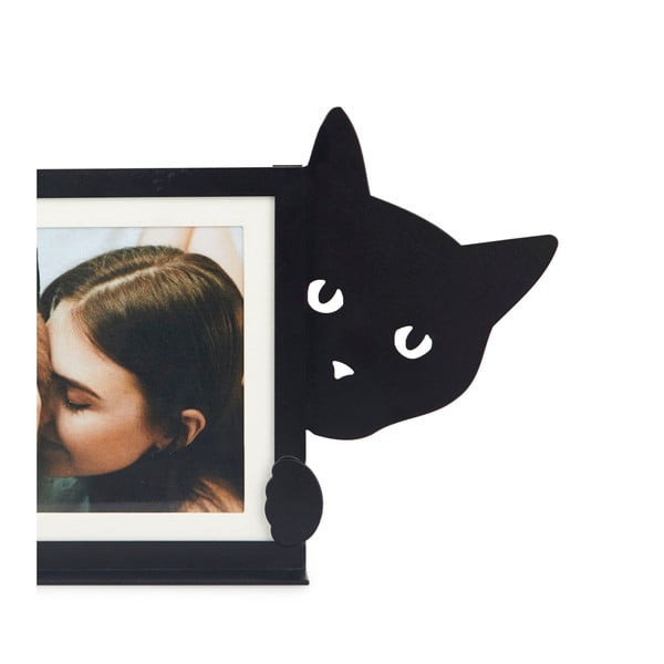 Czarna metalowa ramka stojąca 36x16 cm Hidden Cat – Balvi-image-1