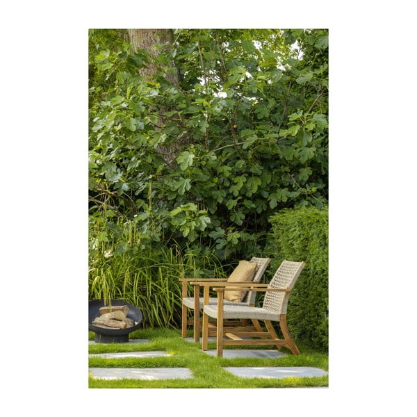 Beżowo-naturalny drewniany fotel ogrodowy Copper – Exotan-image-2