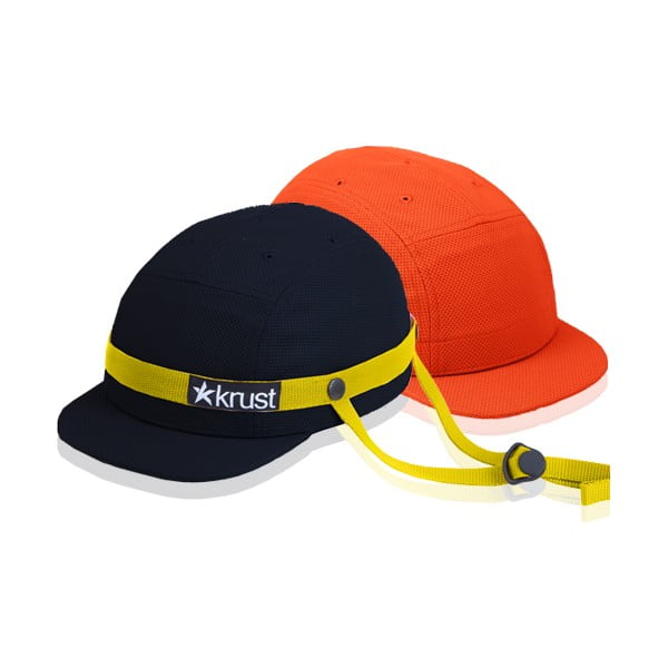 Kask rowerowy Krust black/yellow/orange z zapasową czapką, rozmiar M/L