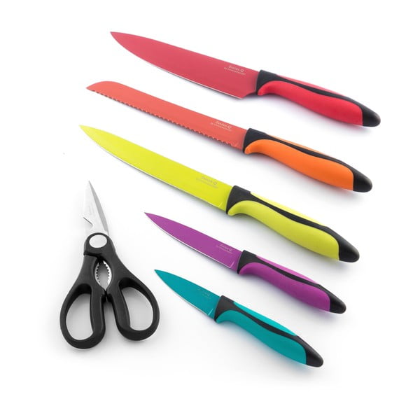 Zestaw 5 noży i nożyczek ze stali nierdzewnej InnovaGoods Ceramic