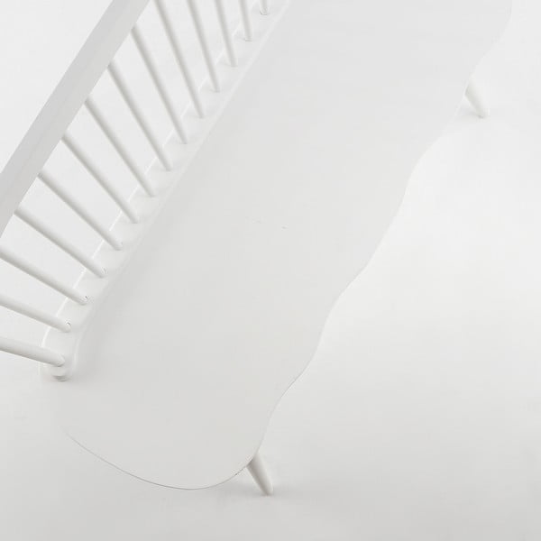 Biała ławka z kauczukowego drewna Kave Home Slover, 120x53 cm-image-1