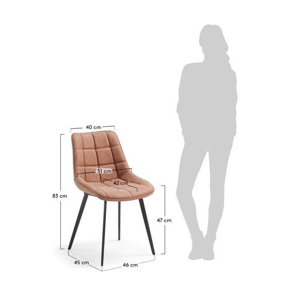 Zestaw 2 brązowych krzeseł do jadalni La Forma Adah-image-1