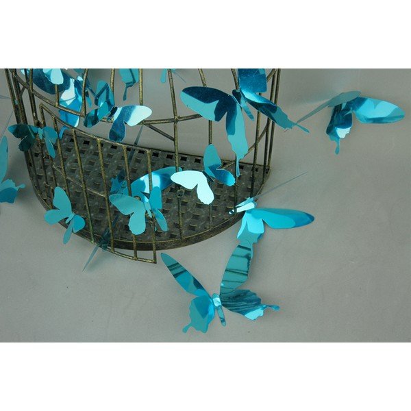 Zestaw 12 niebieskich naklejek 3D Ambiance Butterflies Blue-image-3