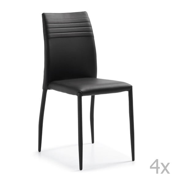 Zestaw 4 czarnych krzeseł La Forma Fresh