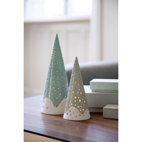 Turkusowy świąteczny świecznik z porcelany kostnej Kähler Design Nobili, wys. 25,5 cm-image-3