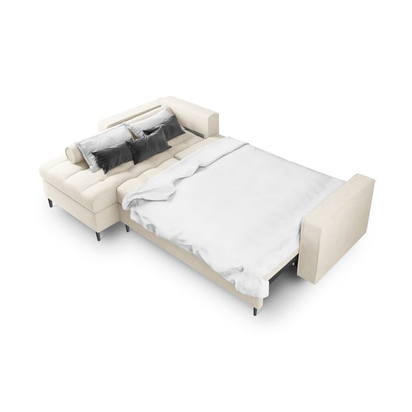 Jasnobeżowy rozkładany narożnik Milo Casa Santo, lewostronny-image-4