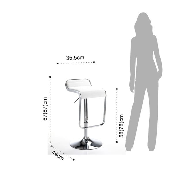 Biały/srebrny hoker 67 cm Snappy – Tomasucci-image-4