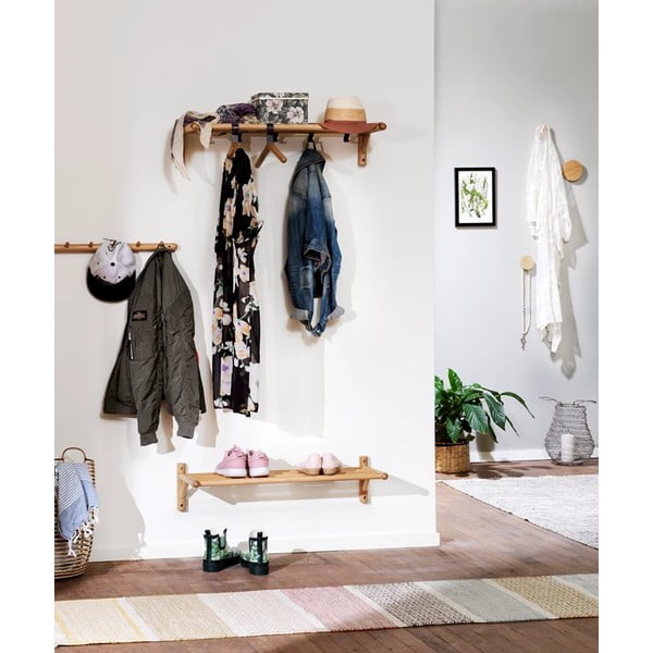 Naturalna wisząca szafka na buty z litego drewna dębowego Milford – Rowico-image-1